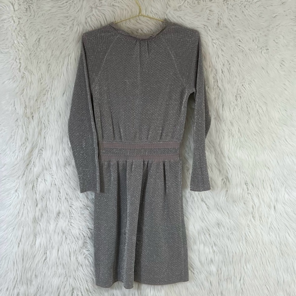 TORY Burch Isabelle Dress metallic knit Morning Fog